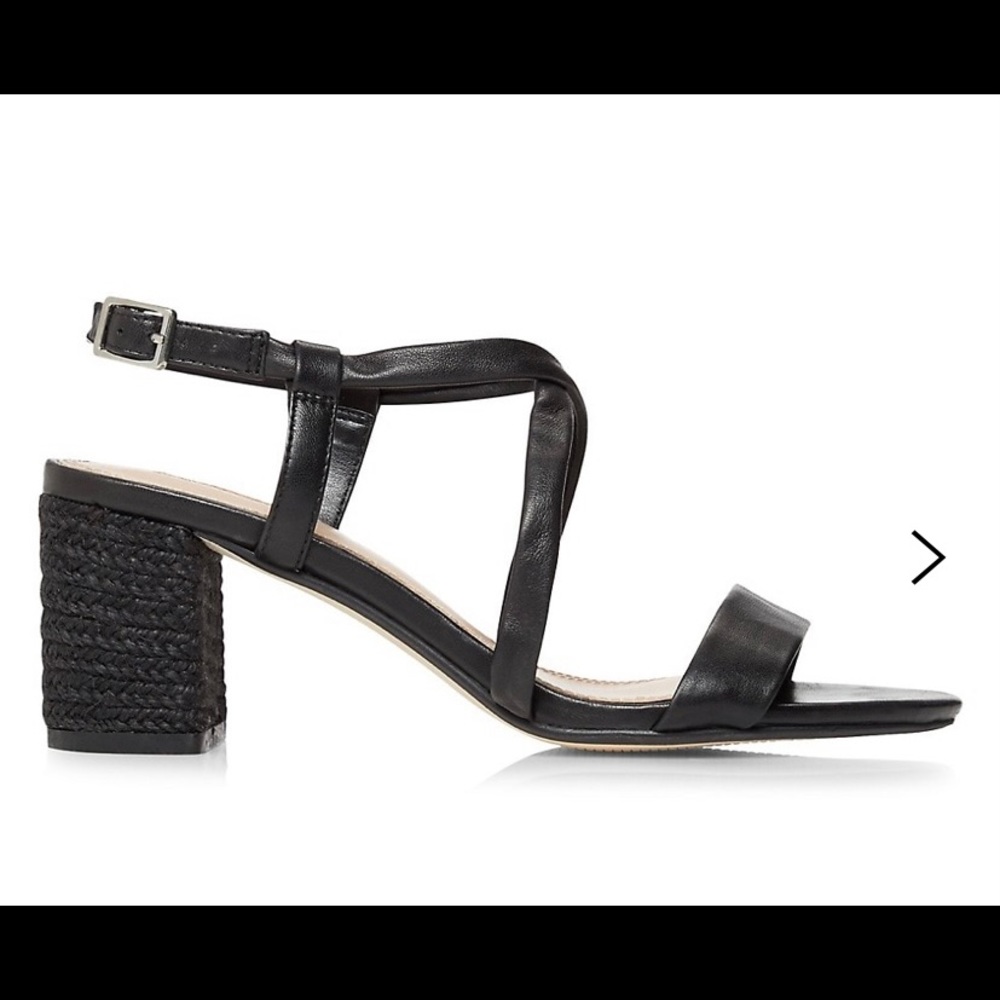 Dune London Black Block Heel Sandals